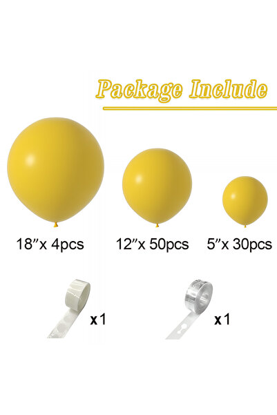 Choice As Picture Mustard Yellow 84Pcs Mustard Yellow Balloon Garland Arch Ki...