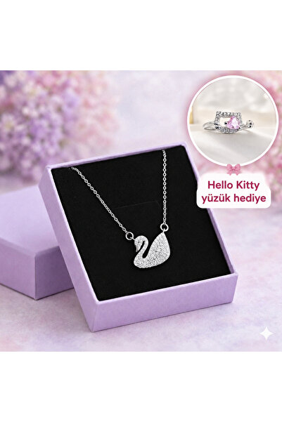shop GÜMÜŞ RENK KUĞU KOLYESİ ÇELİK