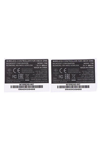 Choice1 KOQZM Black 2pcs Black/White Gamepad Label Seals Back Sticker For Xbo...