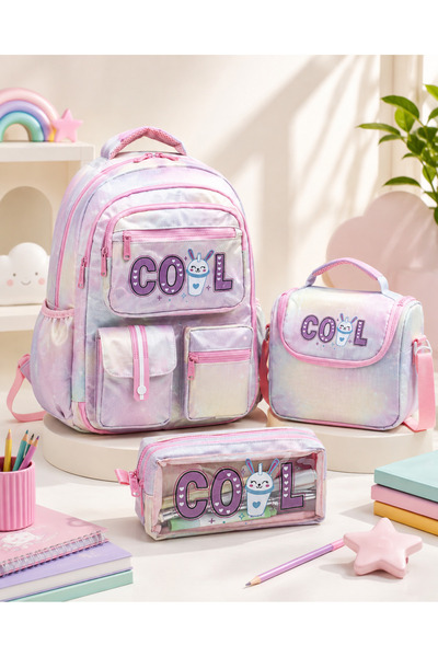 WANDER BAG Cool Patterned 3-Piece Primary School School Bag Set – Backpack + ...