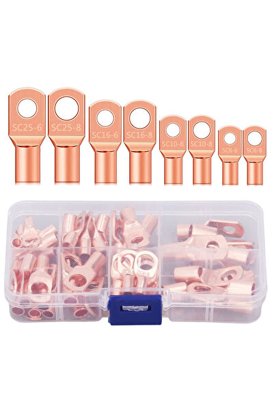 Choice8 60 pcs 120Pcs copper wire lug AWG2 4 6 8 10, 60Pcs battery cable ring...