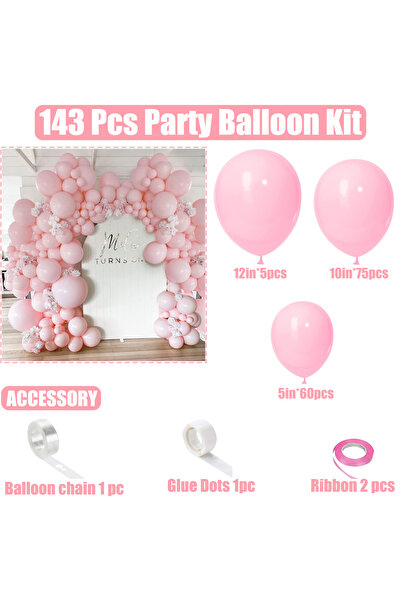 Choice Other pink 143PCS Pink Latex Balloon Set Suitable for Birthday Parties...