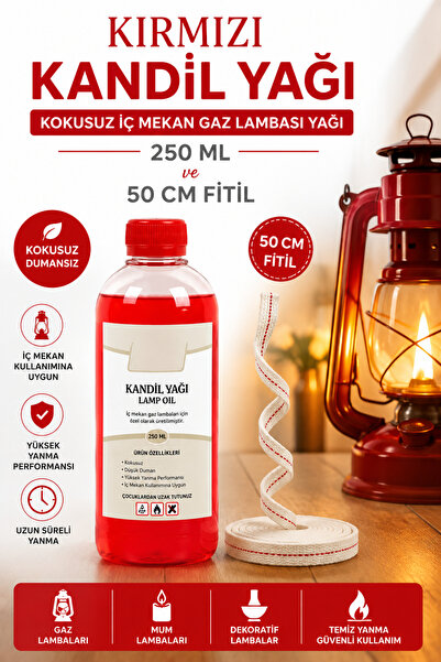 Dünya Magnet Kırmızı Kandil Yağı, Kokusuz Iç Mekan Gaz Lambası Yağı, 250 Ml V...