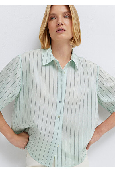 Mavi Striped Green Crop Shirt Loose Fit / Relaxed Fit 1211459-91506