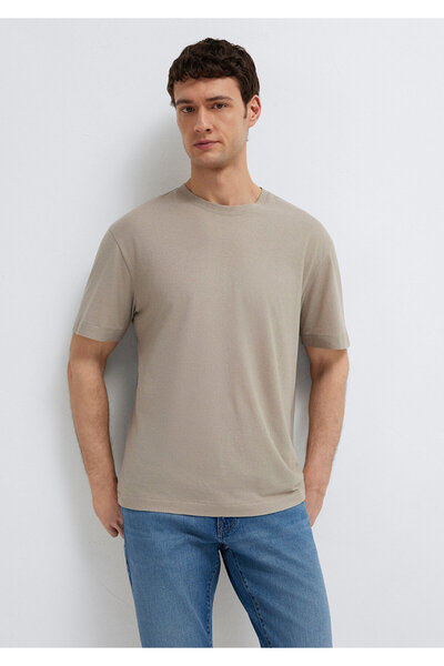 Mavi Beige Basic T-Shirt Loose Fit / Comfortable Loose Cut 0613338-70352