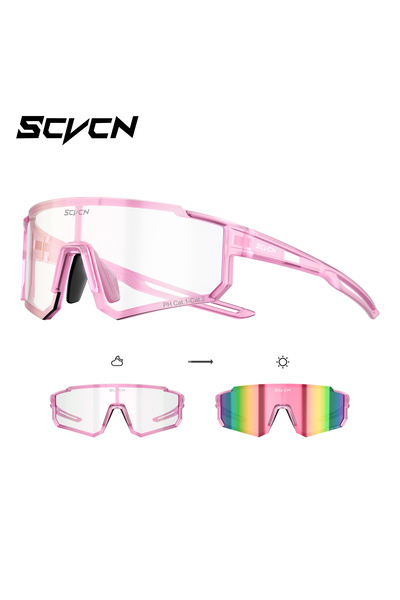 Choice Photochromic pink-24 SCVCN Photochromic Cycling Glasses Women Sunglass...