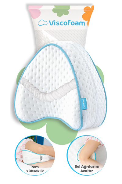 Viscofoam Kalp Diz Arası Ortopedik Yastık Bacak Arası Visco Yastık - 23x23x5cm