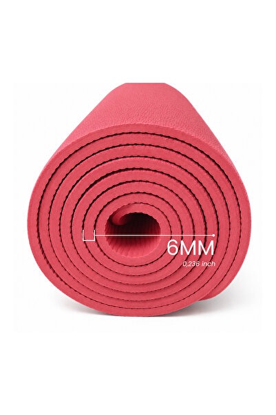 Rebuwo TPE Armonia Çift Çizgili Yoga Pilates Matı 6 mm - Bordo