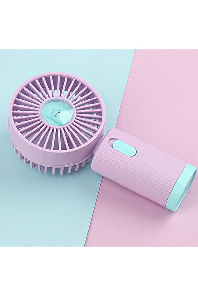 Choice1 Purple Handheld Fan Portable USB Rechargeable Fans Desk with Base Sma...
