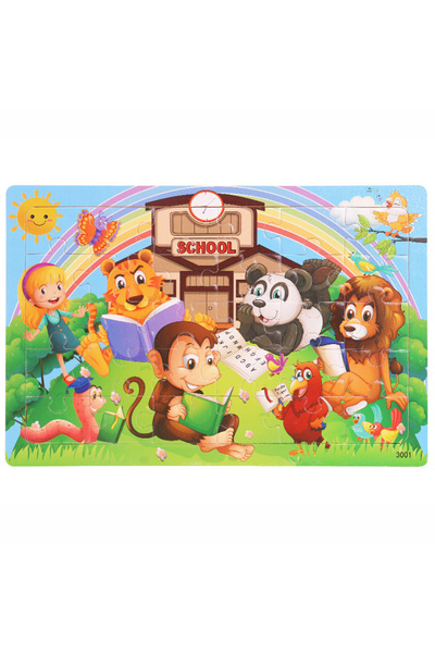 Choice15 3001-DuShuHui 30 Pieces Wooden Jigsaw Puzzle Kids Cartoon Animal Veh...