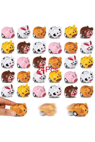 choice2 24Pcs 12-60pcs Mini Animal Pull Back Car for Boy Girl Kids Birthday P...