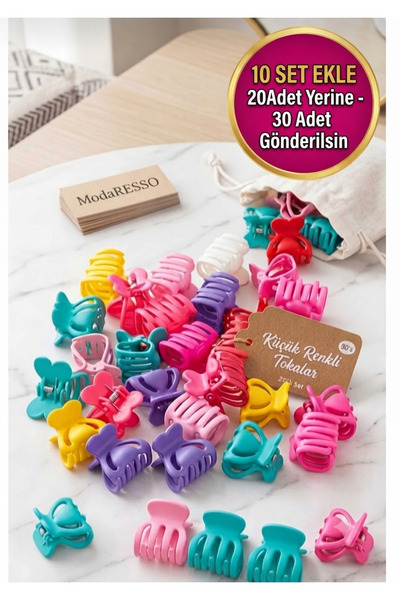ModaRESSO 90'lar Retro Karışık 2 Adet Renkli Mini Mandal Toka Seti - 3.5 cm B...