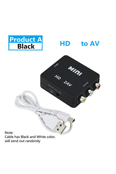 Choice محول HDMI إلى AV أسود عالي الدقة 1080P، محول فيديو مركب AV2HDTV، محول ...