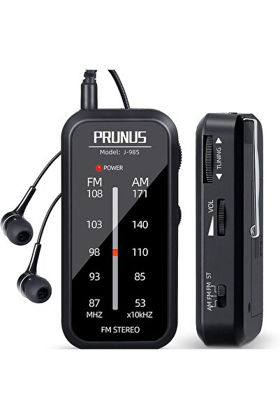 Choice black PRUNUS Pocket Radio Mini walkman AM FM Radio Hand Stereo Portabl...