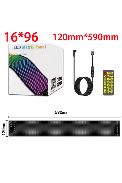Choice 120 mm x 595 mm 16x96 Plus Truck Eye RGB LED Matrix Pixel Panel Car Si...