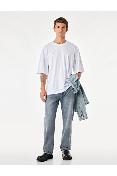 Koton Cotton Vintage Straight Fit Jean Trousers