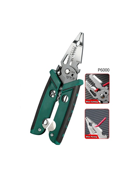 choice2 Green 18 in 1 Electrician Pliers Multifunctional Wire Stripper Crimpe...
