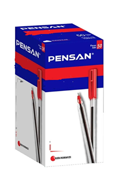 Pensan Ballpoint Pen Triangle Red 0.5 mm 2305 (Pack of 50)