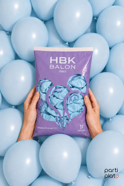 HBK Balon Hbk Makaron Balloons 11" Blue 100Pcs