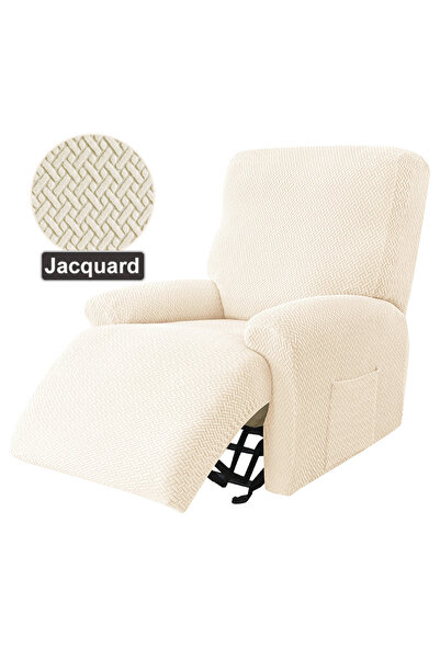 Choice 1 Seater spandex-Cream Recliner Sofa Cover Ralax Cover Jacquard Chair ...