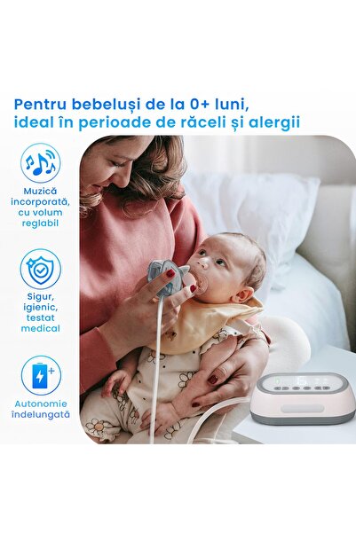 LittleDomi Aspirator nazal electric pentru bebeluși — LittleDomi, 70kPa, 6 niveluri, 30ml, 2000mAh, USB-C, fără fir,