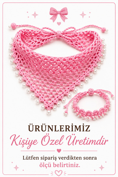 NEHOLİA Kadın El Örgüsü Üçgen Bandana Halhal ayak bilekliği Hediyeli Bohem Ya...