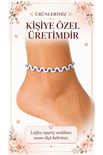 NEHOLİA Women's Evil Eye Beaded Anklet Handmade Braided Adjustable Tie-On Boh...