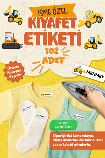 MSticker Kıyafet Etiketi - Okul Kıyafetlerine Kişiye Özel 30 Saniyede Kolay Uygulama Yıkamaya Dayanıklı