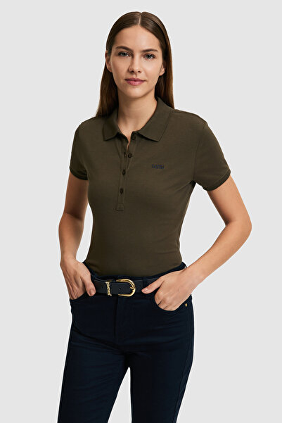 U.S. Polo Assn. Women's Dark Khaki Basic T-Shirt 50323461-Vr111