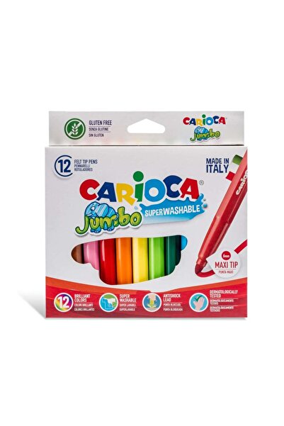 carioca 12 قلم تلوين جامبو سوبر قابل للغسل / 40569