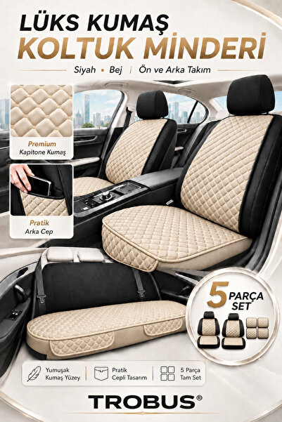 TROBUS Volkswagen Golf 6 Tridline 2008-2012 5 Parça Kapitone Desen Kumaş Oto ...