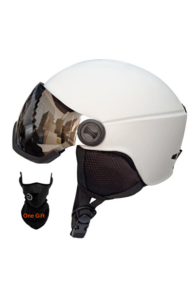Choice4 M(55-58CM) White Skiing Helmet Goggles Integrally-Molded PC+EPS High-...