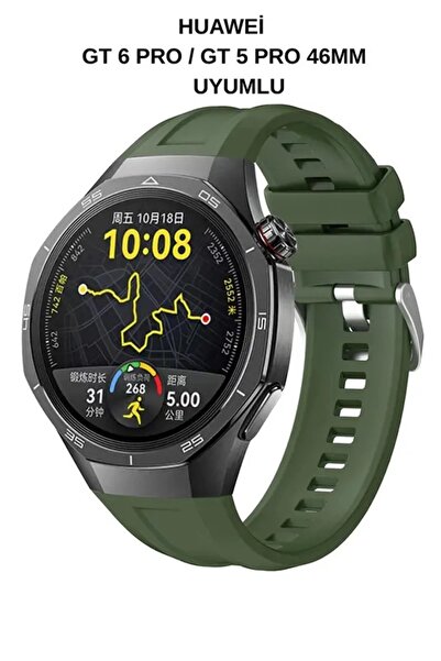 Dexmon Huawei GT 6 Pro / GT 5 Pro 46mm Uyumlu Metal Tokalı Silikon Terleme Ya...