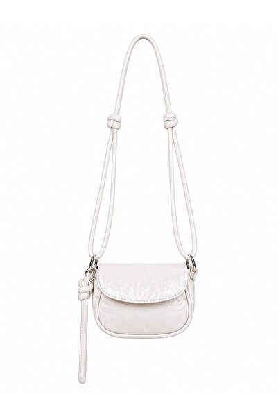 MAISONE White Luna Mini Women's Crossbody Bag with Knot Detail and Adjustable...