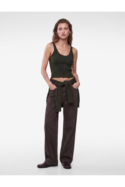 Koton Openwork U-Neck Strappy Knitwear Blouse