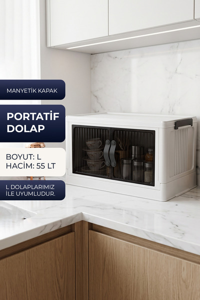 Kitchen Life Dulap organizator portabil stivuibil fără roți - dulap din plast...