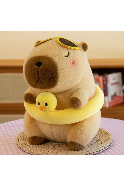 Choice YELLOW Yellow Duck Swim Ring Capybara Plush Toy Cute Simulation Beachw...