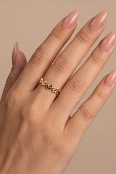Utku Kuyumculuk 14 AYAR KELEBEK MODEL MİNİMAL ALTIN YÜZÜK