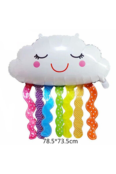 Choice Other Multi colored clouds Smile White Cloud Rainbow Foil Balloons Sun...