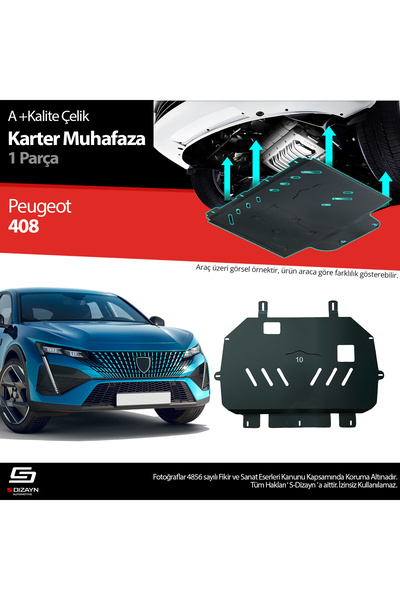 S Dizayn S-Dizayn Peugeot 408 Çelik Karter Muhafaza Koruma 2023 Üzeri A+ Kali...