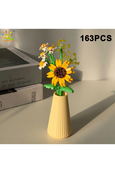 Choice8 NO.7-6 HUIQIBAO MOC Eternal Flower Bouquet with pot Micro Building Bl...