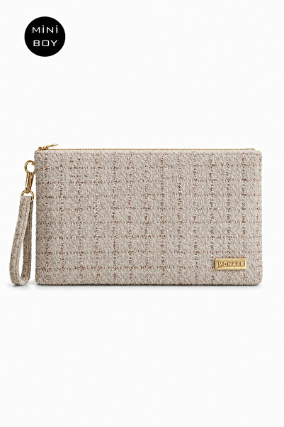 MONAAR Silvery Glitter Tweed Chanel Clutch Portfolio Bag 29X19Cm