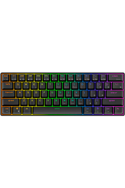 ROYAL KLUDGE Tastatură Gaming RK61, switch-uri Brown, iluminare RGB, cu fir, ...