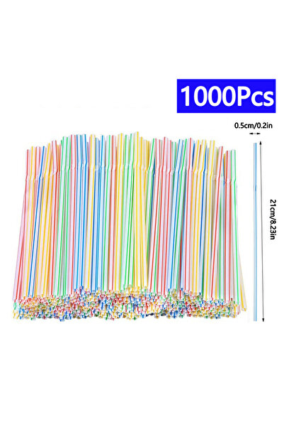 Choice Stripe-1000 Pcs 50-1000Pcs Multicolor Drinking Straws For Bar Juice Co...