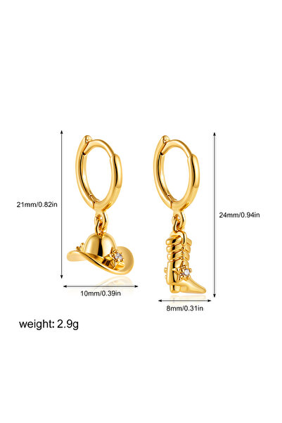 Choice1 T238 1 Zircon Pendant Earrings for Women, Cool Denim Boots and Hats, ...