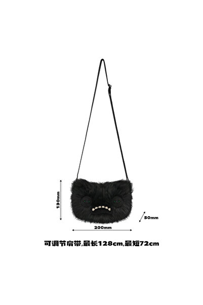 Choice5 Wide-eyed Black Fugglers Ugly Teeth Monster Bag Crossbody Cute Plush ...