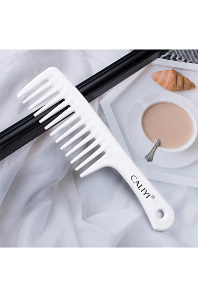 Choice1 White CALIYI Large Wide Tooth Comb Shower Smooth Hair Comb for Wet Cu...