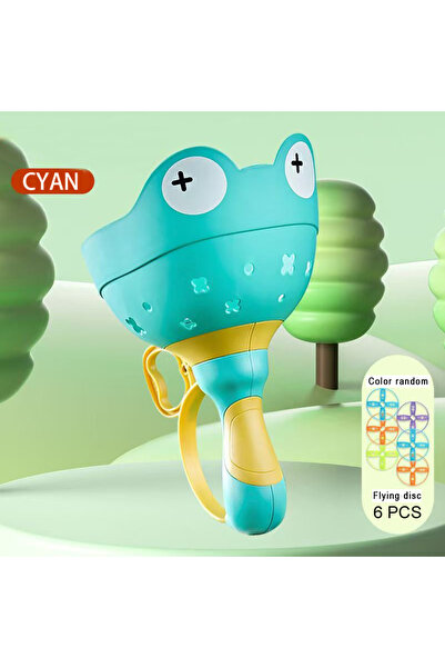 Choice 207Y-1-Cyan Pull String Flying Saucer Disc Launcher Kids Flying Toys T...