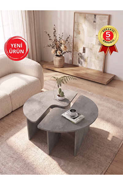 dorpek Ayarlanabilir Modüler İkili Orta Sehpa, Salon Orta Sehpa, Modern Tasar...