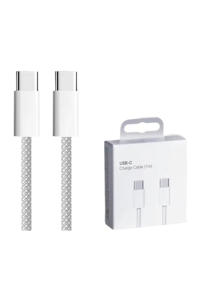 Choice 1.5m USB-C to USB-C PD 60W Dual USB-C Fast Charging Braided Cable For ...